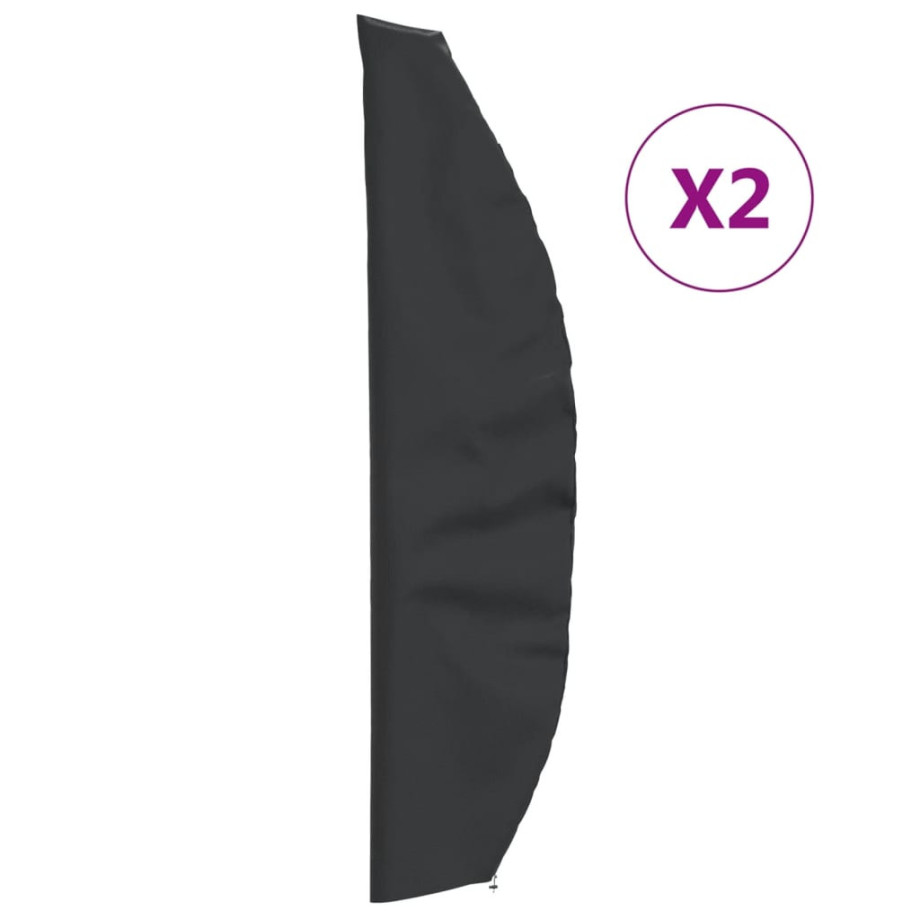 vidaXL Parasolhoezen 2 st 280x30/81/45 cm 420D oxford stof afbeelding 1