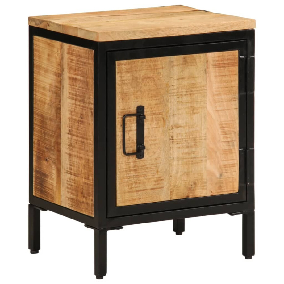vidaXL Nachtkastje 40x30x52,5 cm massief ruw mangohout afbeelding 1