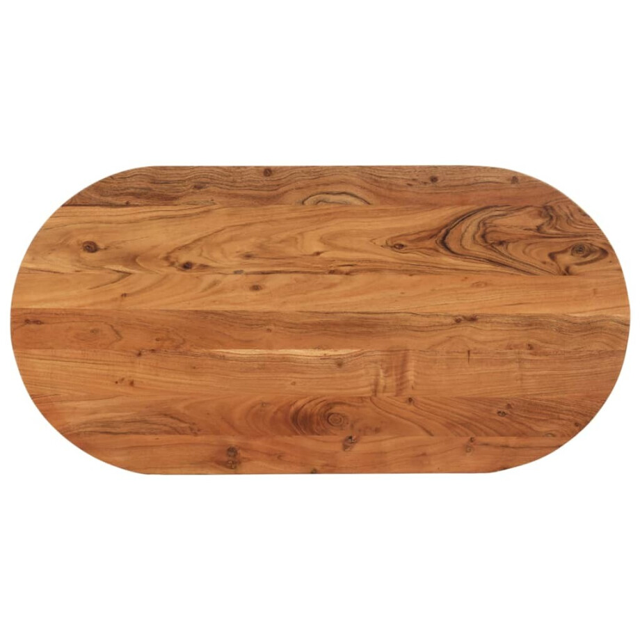 vidaXL Tafelblad ovaal 100x50x2,5 cm massief acaciahout afbeelding 1