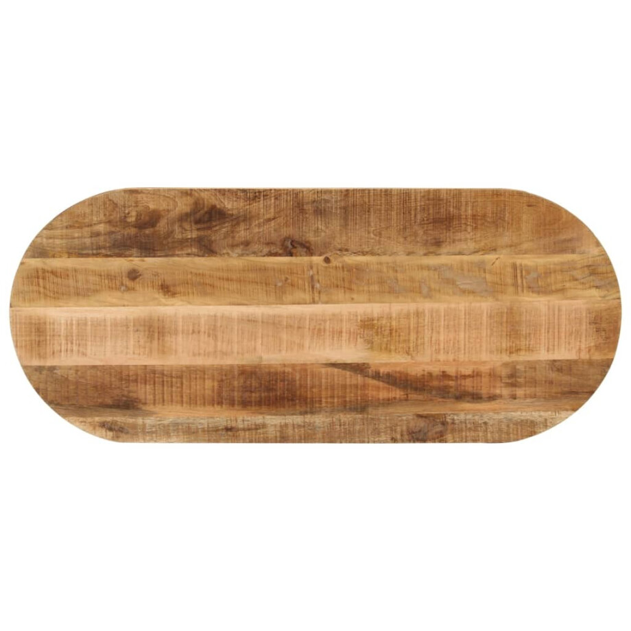 vidaXL Tafelblad ovaal 140x50x2,5 cm massief ruw mangohout afbeelding 1