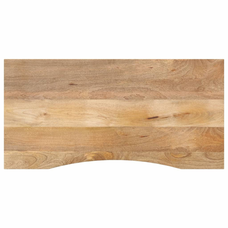 vidaXL Bureaublad met ronding 110x50x2,5 cm massief ruw mangohout afbeelding 1