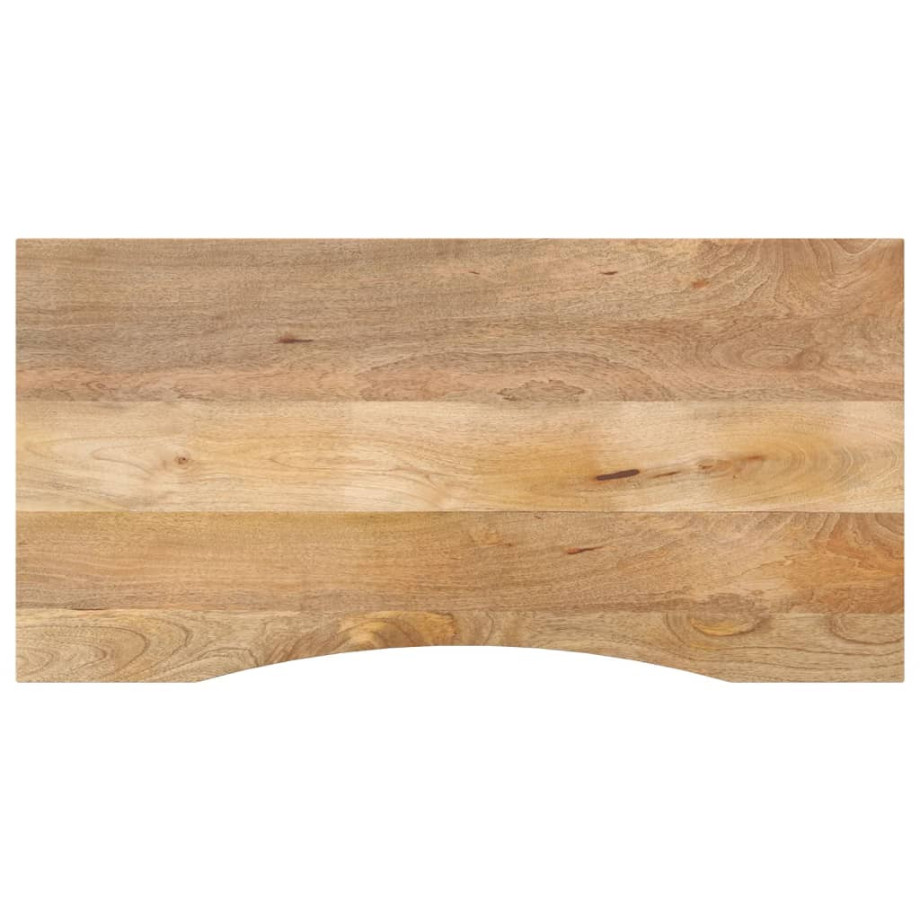 vidaXL Bureaublad met ronding 120x50x2,5 cm massief ruw mangohout afbeelding 1