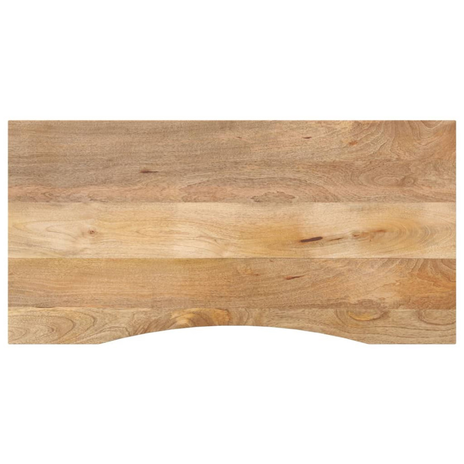 vidaXL Bureaublad met ronding 140x50x2,5 cm massief ruw mangohout afbeelding 1