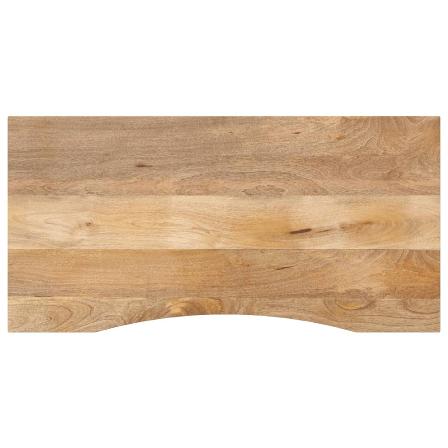 vidaXL Bureaublad met ronding 120x60x2,5 cm massief ruw mangohout afbeelding 1