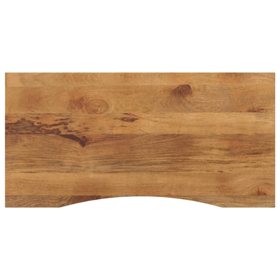 vidaXL Bureaublad met ronding 140x60x2,5 cm massief ruw mangohout afbeelding 1