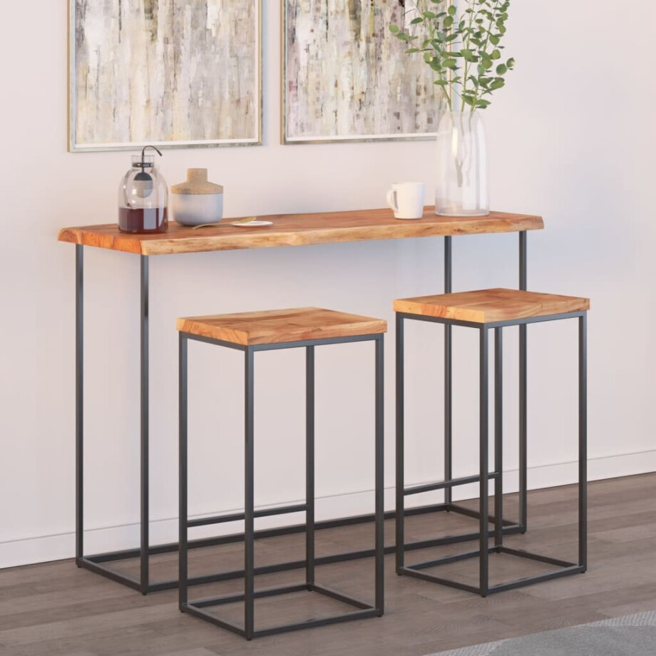 vidaXL Tafelblad rechthoekig natuurlijke rand 120x40x2,5 cm acaciahout afbeelding 1