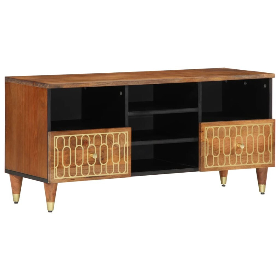 vidaXL Tv-meubel 100x33x46 cm massief mangohout afbeelding 1