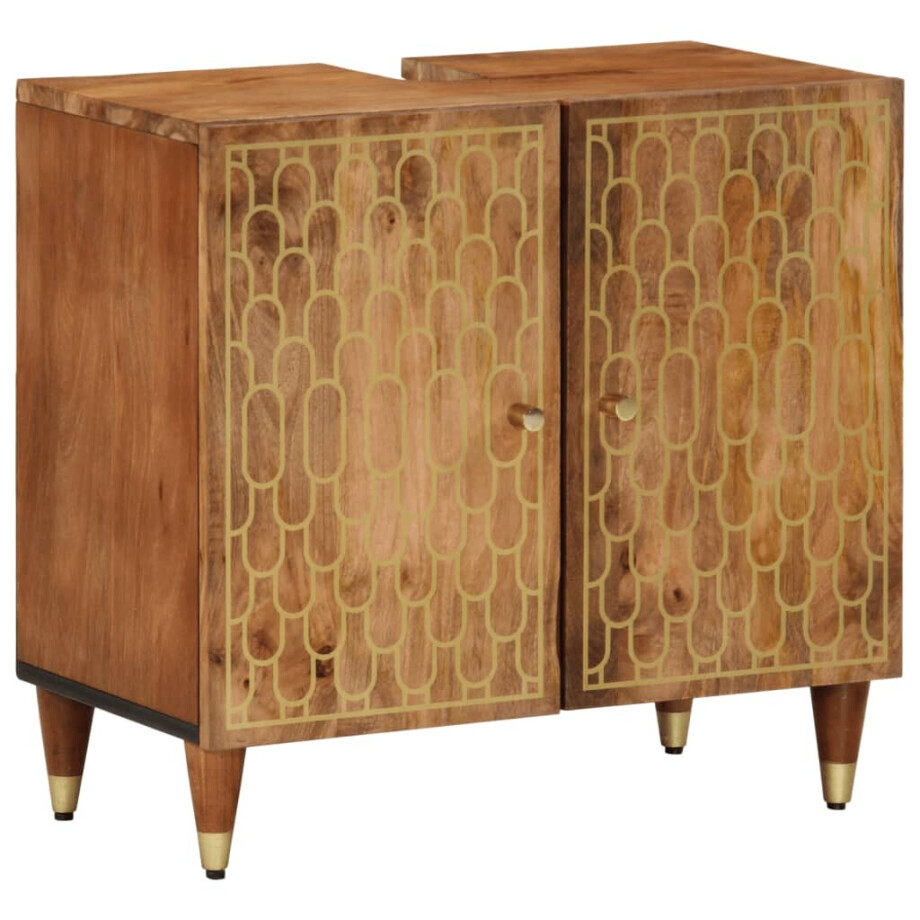 vidaXL Wastafelkast 62x33x58 cm massief mangohout vidaXL Wastafelkast 62x33x58 cm massief mangohout afbeelding 1
