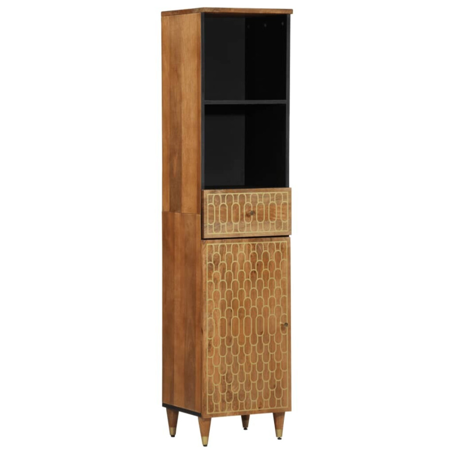 vidaXL Badkamerkast 38x33x160 cm massief mangohout vidaXL Badkamerkast 38x33x160 cm massief mangohout afbeelding 1
