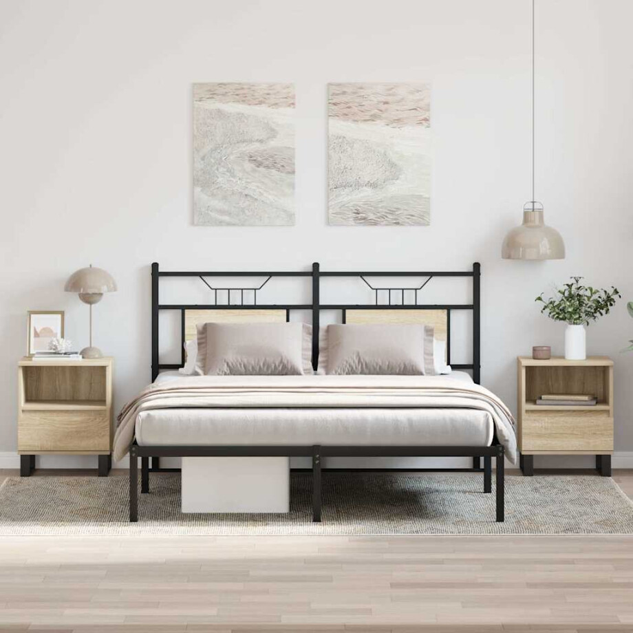 vidaXL Nachtkastjes 2 st 40x35x50 cm sonoma eikenkleurig afbeelding 1