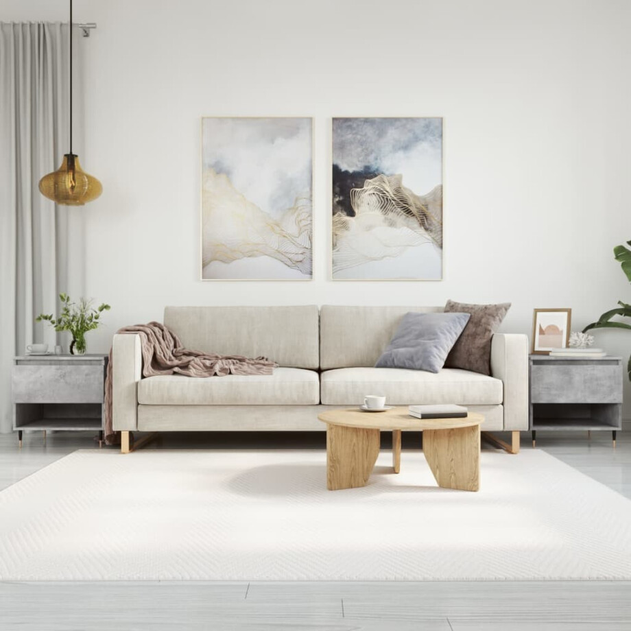 vidaXL Salontafels 2 st 50x46x50 cm bewerkt hout betongrijs afbeelding 1