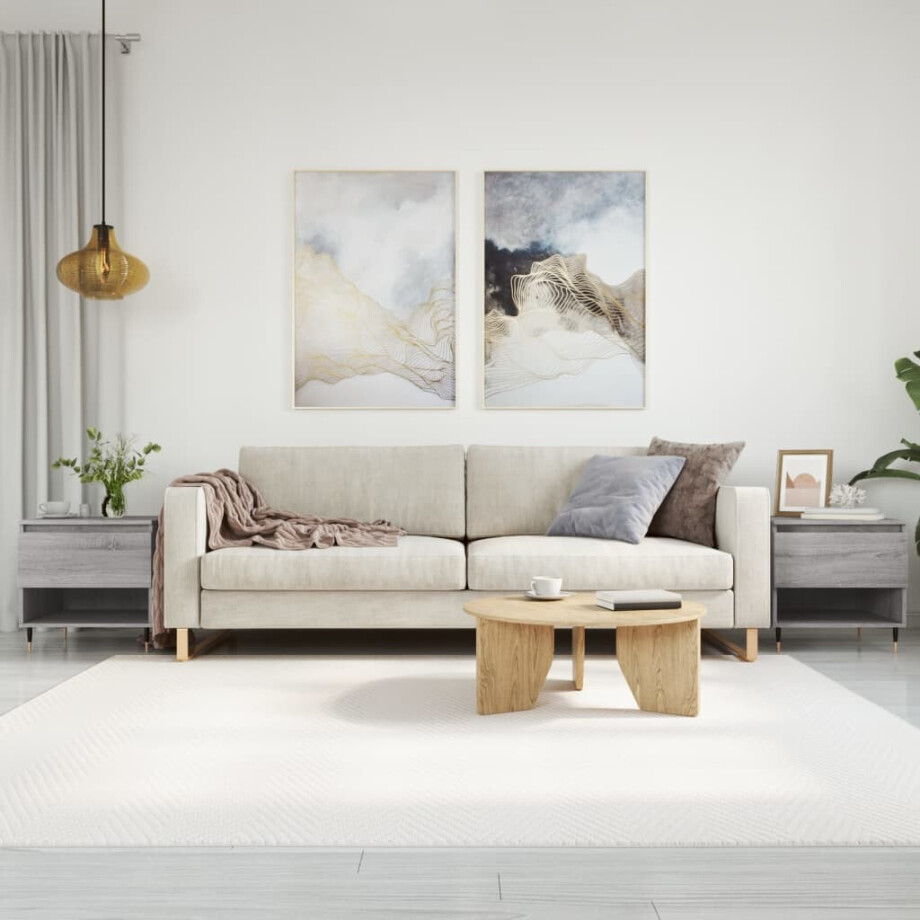 vidaXL Salontafels 2 st 50x46x50 cm bewerkt hout grijs sonoma eiken afbeelding 1