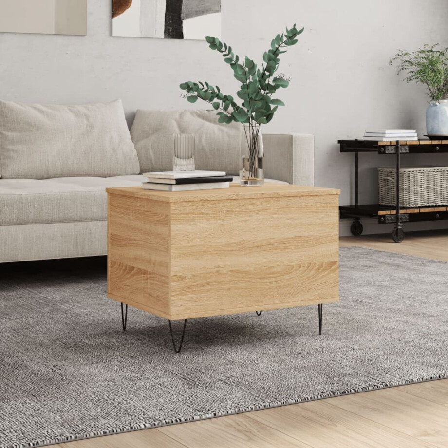 vidaXL Salontafel 60x44,5x45 cm bewerkt hout sonoma eikenkleurig vidaXL Salontafel 60x44,5x45 cm bewerkt hout sonoma eikenkleurig afbeelding 1