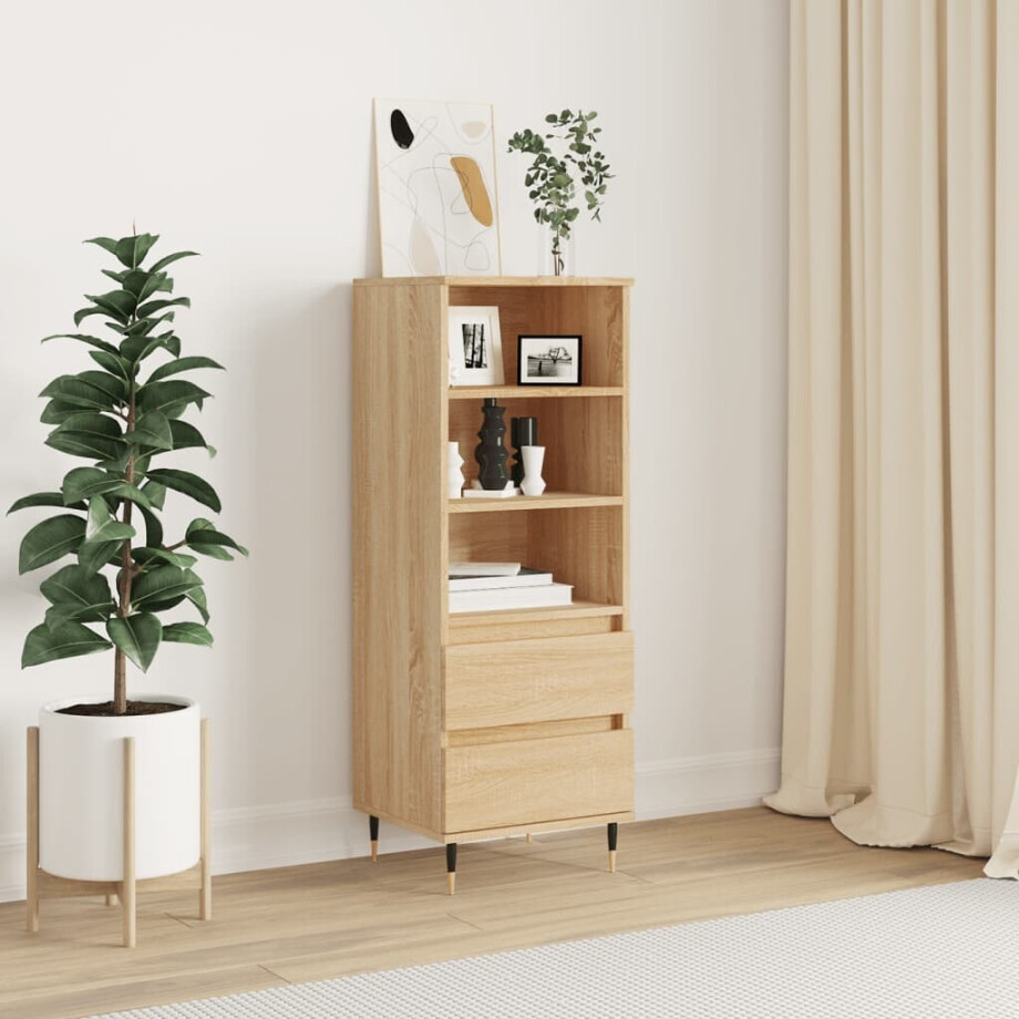 vidaXL Hoge kast 40x36x110 cm bewerkt hout sonoma eiken afbeelding 1