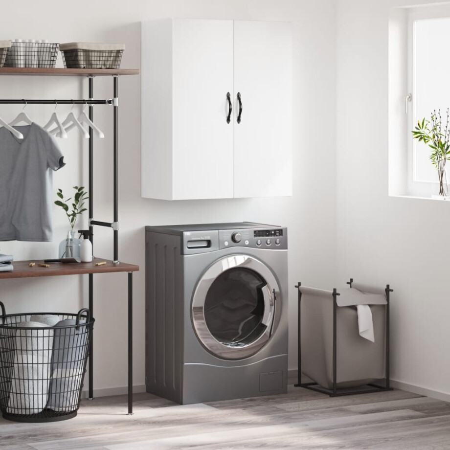 vidaXL Wandkast 69,5x34x90 cm bewerkt hout wit afbeelding 1