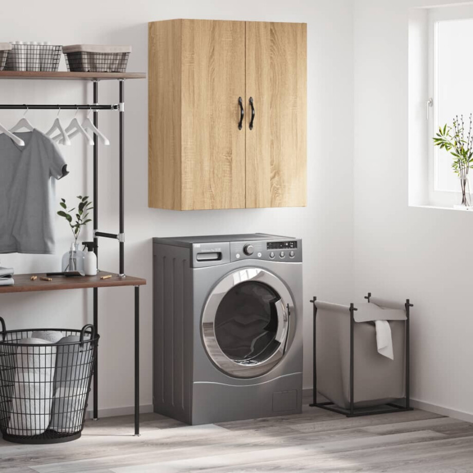 vidaXL Wandkast 69,5x34x90 cm bewerkt hout sonoma eikenkleurig afbeelding 1