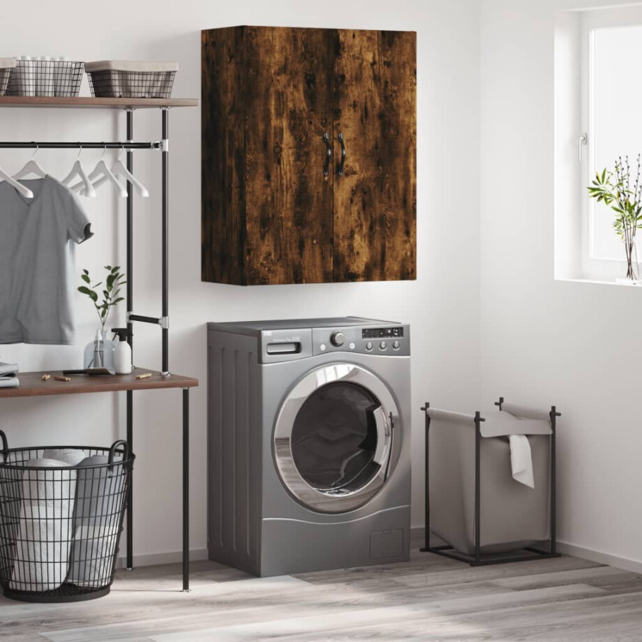 vidaXL Wandkast 69,5x34x90 cm bewerkt hout gerookt eikenkleurig vidaXL Wandkast 69,5x34x90 cm bewerkt hout gerookt eikenkleurig afbeelding 1