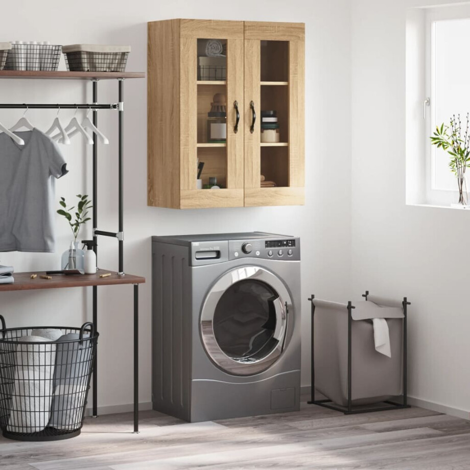 vidaXL Wandkast 69,5x34x90 cm bewerkt hout sonoma eikenkleurig vidaXL Wandkast 69,5x34x90 cm bewerkt hout sonoma eikenkleurig afbeelding 1