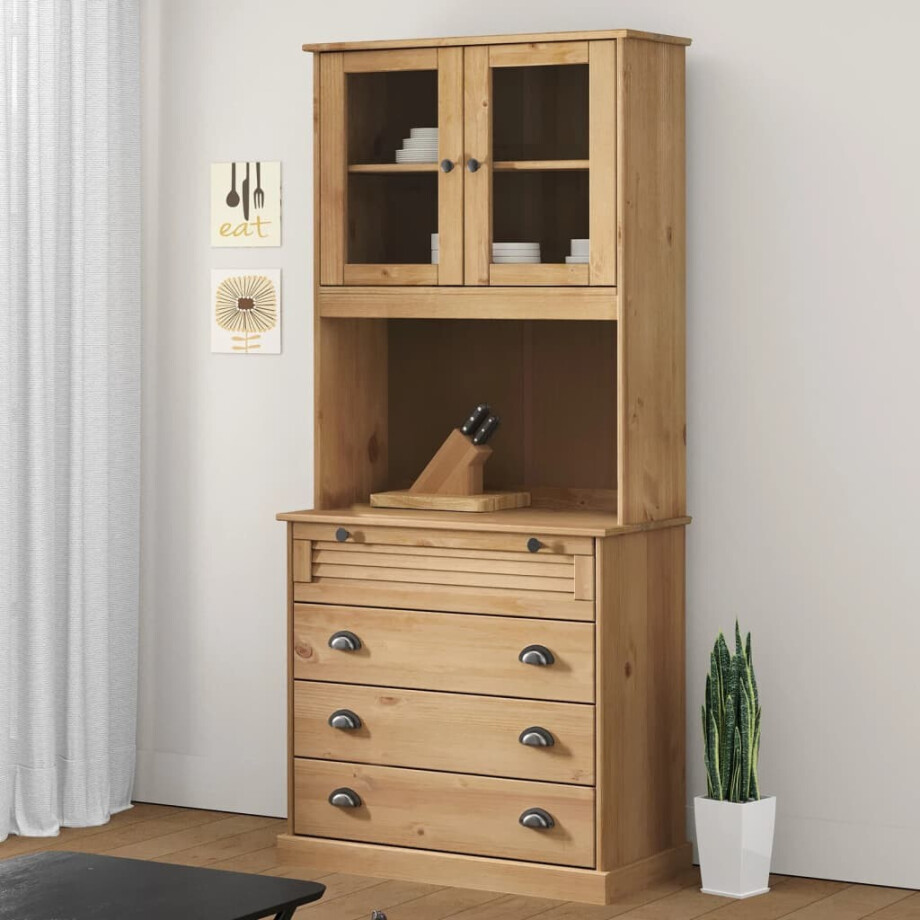 vidaXL Hoge kast VIGO 80x40x176 cm massief grenenhout vidaXL Hoge kast VIGO 80x40x176 cm massief grenenhout afbeelding 1