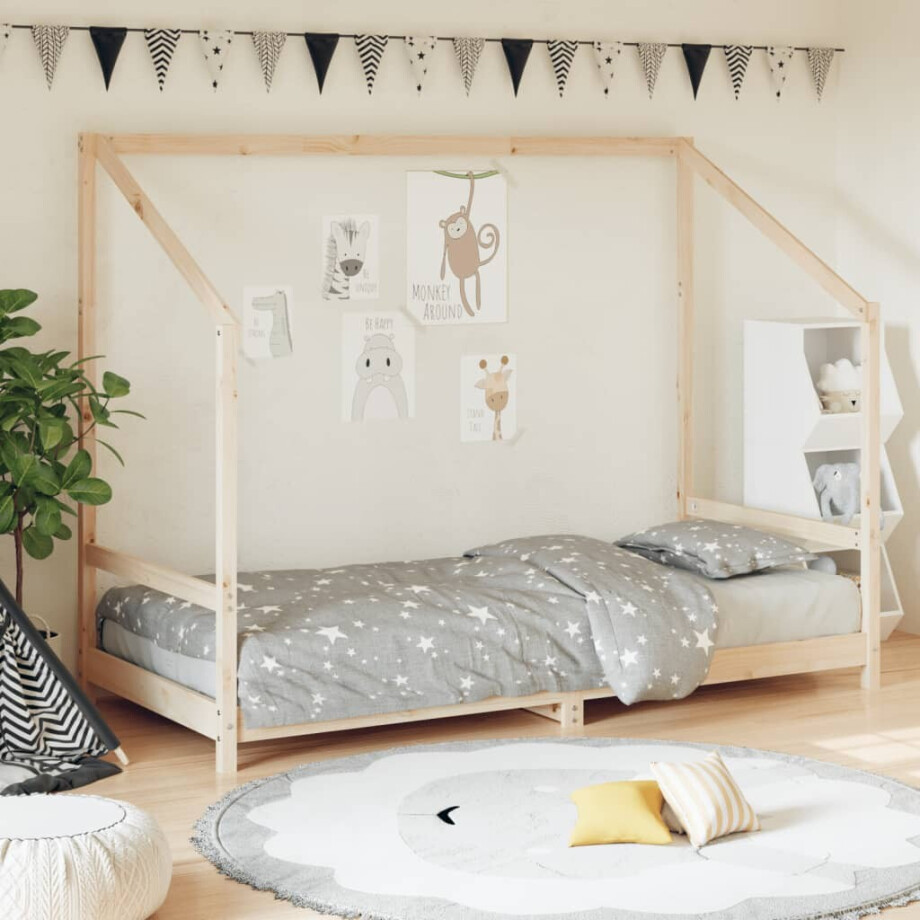 vidaXL Kinderbedframe 90x200 cm massief grenenhout vidaXL Kinderbedframe 90x200 cm massief grenenhout afbeelding 1