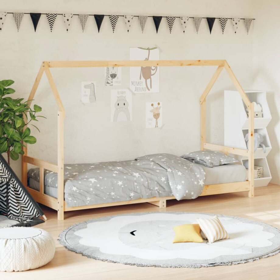 vidaXL Kinderbedframe 80x200 cm massief grenenhout afbeelding 1