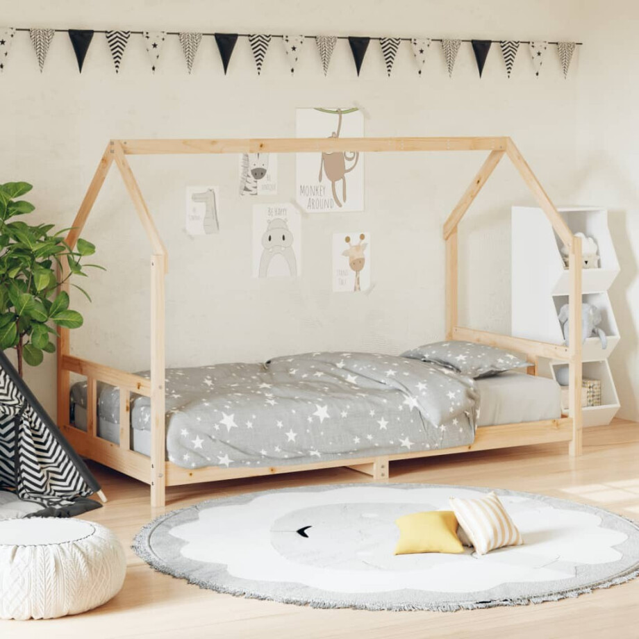 vidaXL Kinderbedframe 90x190 cm massief grenenhout afbeelding 1