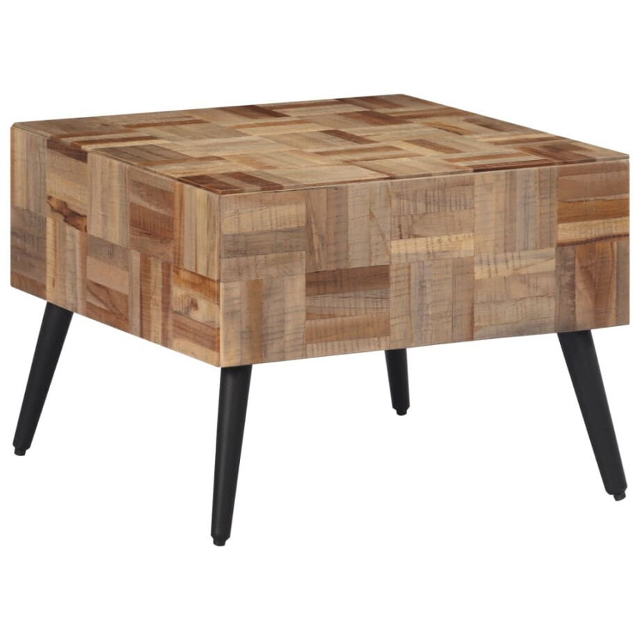 vidaXL Salontafel 55x55x40 cm massief gerecycled teakhout grijs vidaXL Salontafel 55x55x40 cm massief gerecycled teakhout grijs afbeelding 1