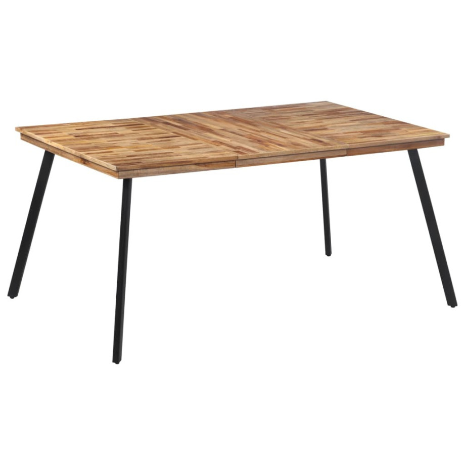 vidaXL Eettafel 169x98,5x76 cm massief teakhout afbeelding 1