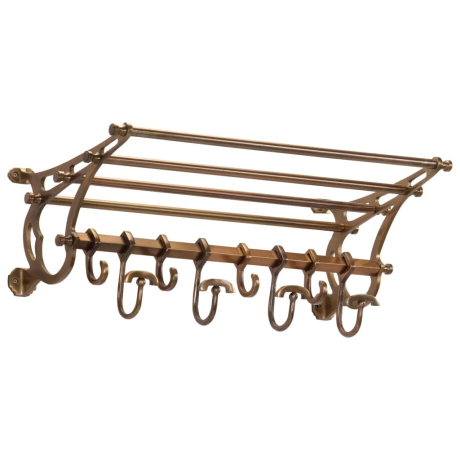 vidaXL Bagagerek met kleerhangers wandmontage aluminium vidaXL Bagagerek met kleerhangers wandmontage aluminium afbeelding 1