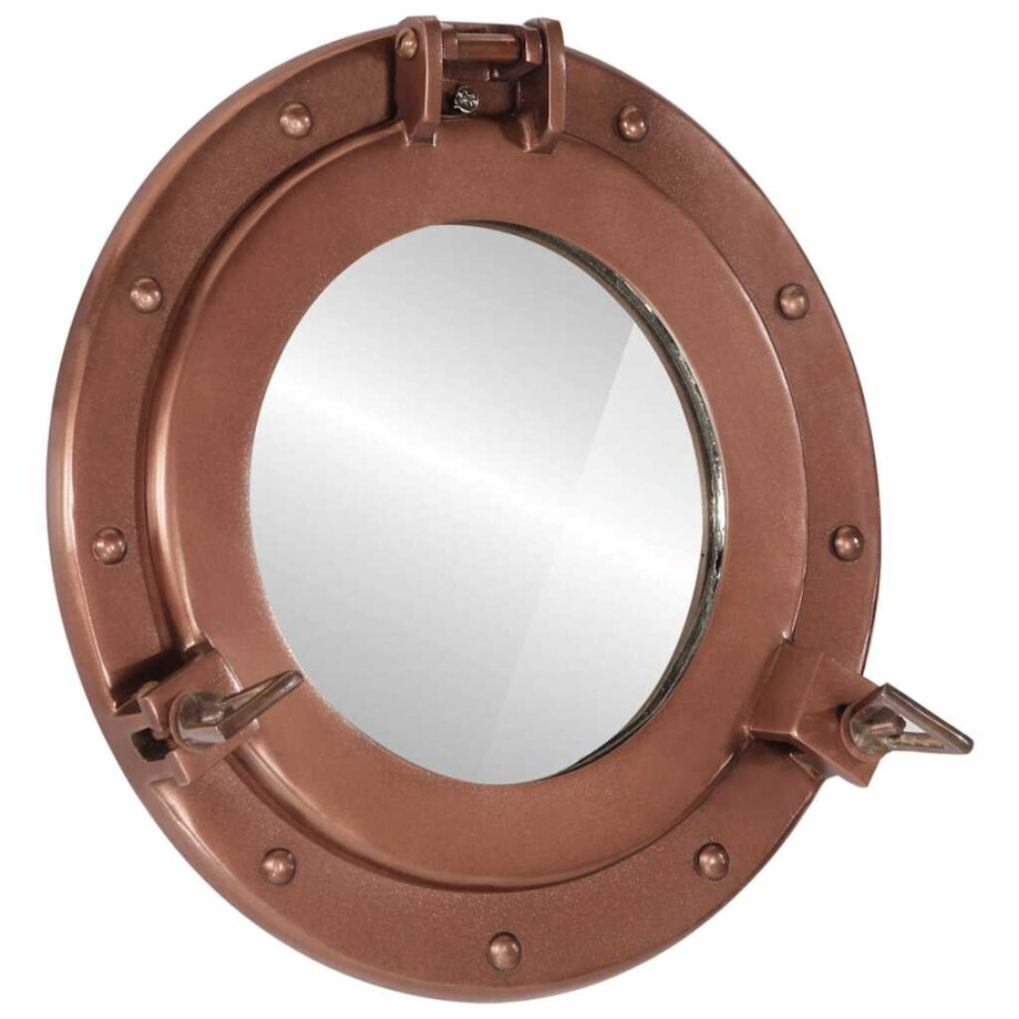 vidaXL Wandspiegel patrijspoort Ø30 cm aluminium en glas afbeelding 1
