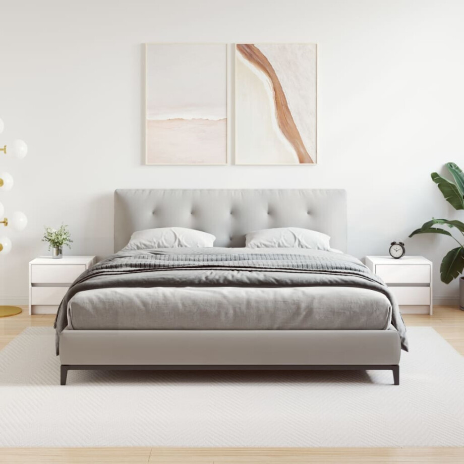 vidaXL Nachtkastjes 2 st 40x31x35,5 cm massief grenenhout wit afbeelding 1