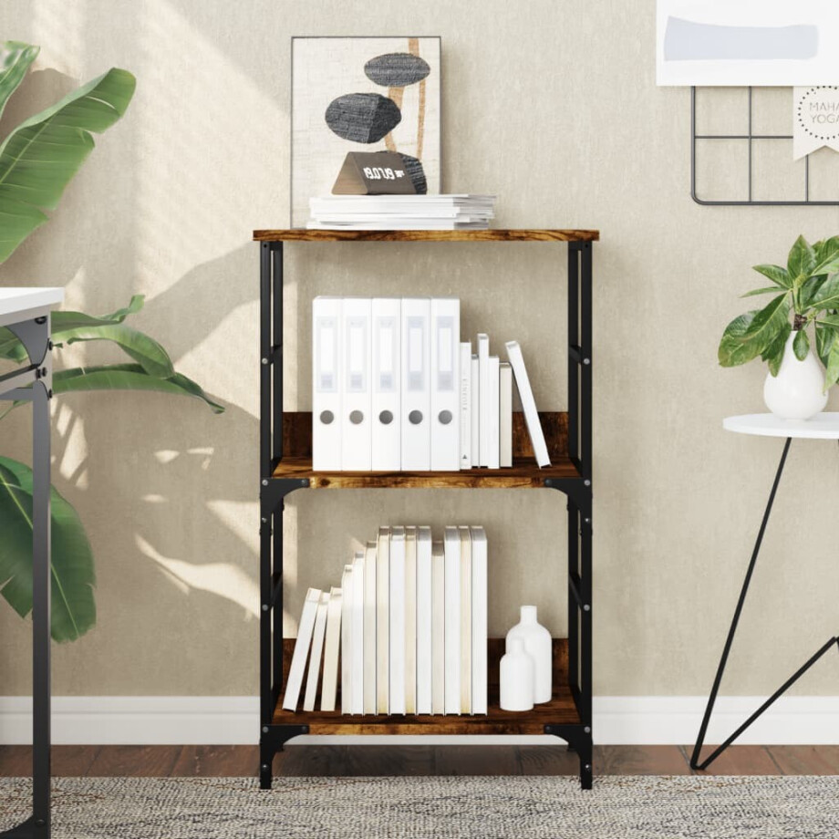 vidaXL Boekenrek 50x33x82 cm bewerkt hout gerookt eikenkleurig afbeelding 1