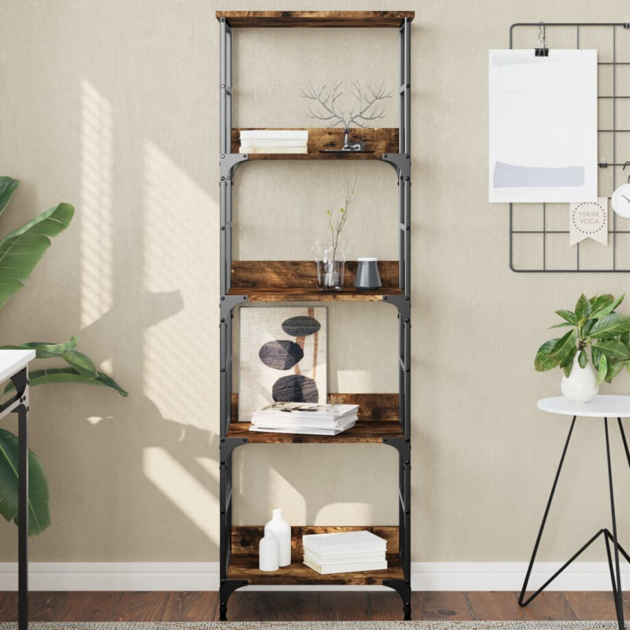 vidaXL Boekenrek 50x33x153 cm bewerkt hout gerookt eikenkleurig vidaXL Boekenrek 50x33x153 cm bewerkt hout gerookt eikenkleurig afbeelding 1