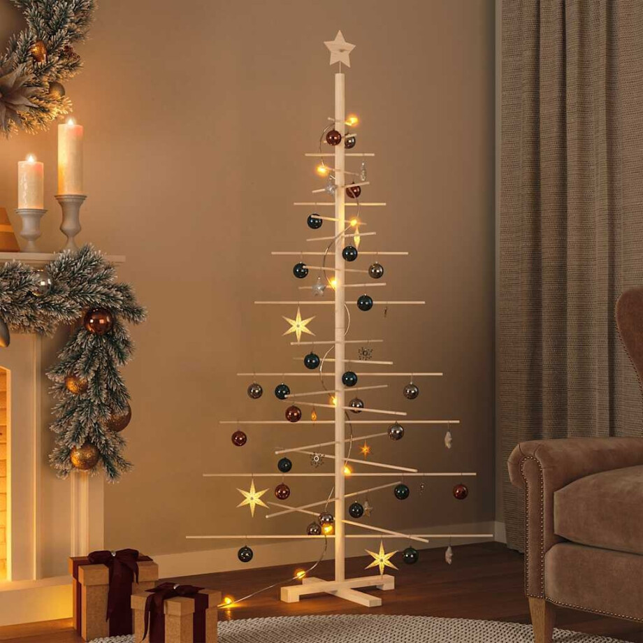 vidaXL Kerstdecoratie kerstboom 180 cm massief grenenhout vidaXL Kerstdecoratie kerstboom 180 cm massief grenenhout afbeelding 1