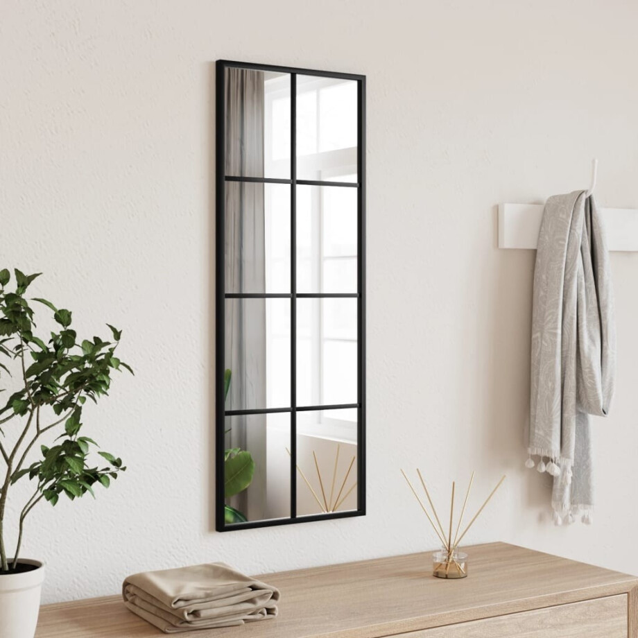 vidaXL Wandspiegel rechthoekig 30x80 cm ijzer zwart afbeelding 1