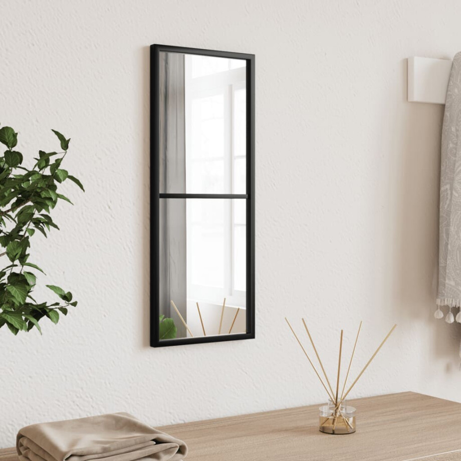 vidaXL Wandspiegel rechthoekig 20x50 cm ijzer zwart afbeelding 1