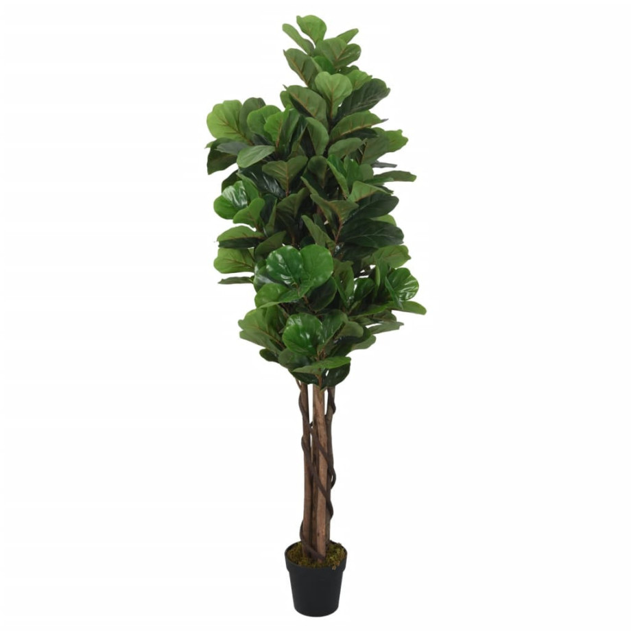 vidaXL Kunstplant vijgenboom 180 bladeren 150 cm groen afbeelding 1