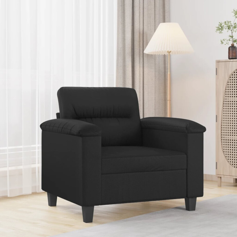 vidaXL Fauteuil 60 cm kunstleer zwart afbeelding 1