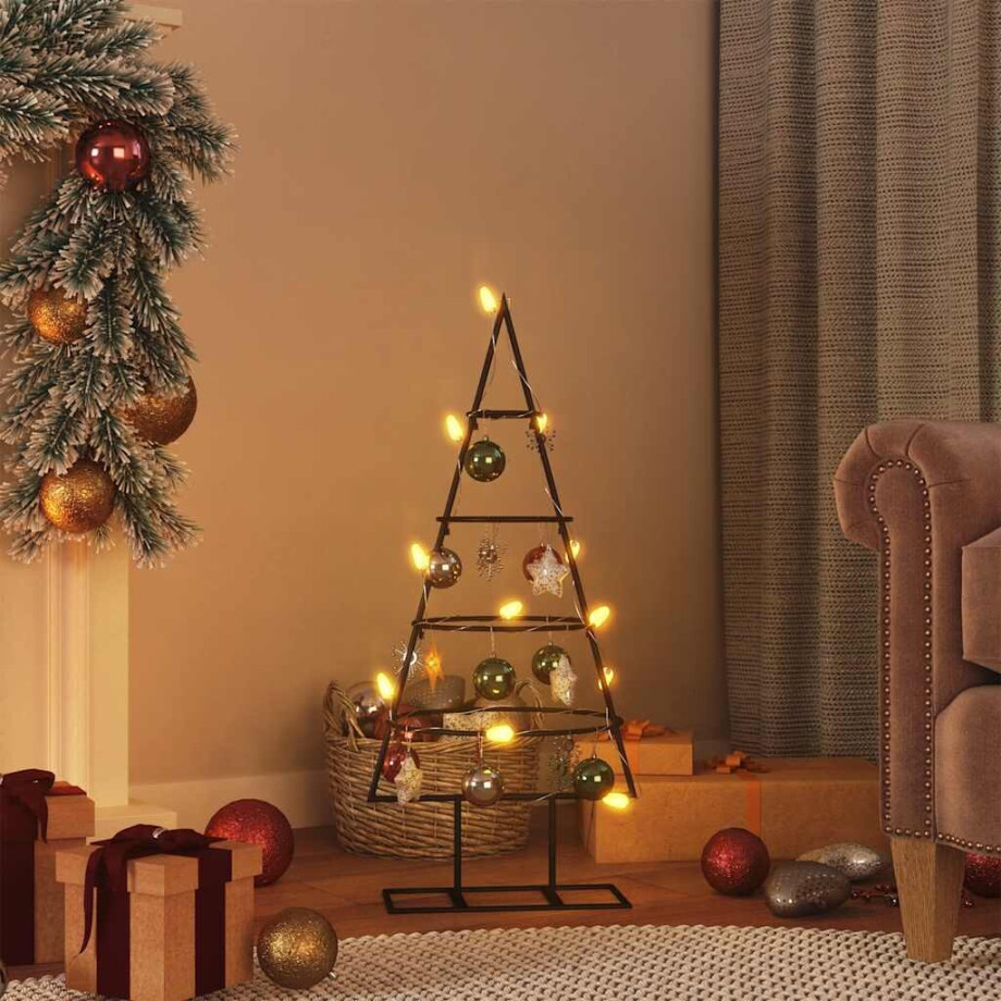 vidaXL Kerstdecoratie kerstboom 60 cm metaal zwart vidaXL Kerstdecoratie kerstboom 60 cm metaal zwart afbeelding 1