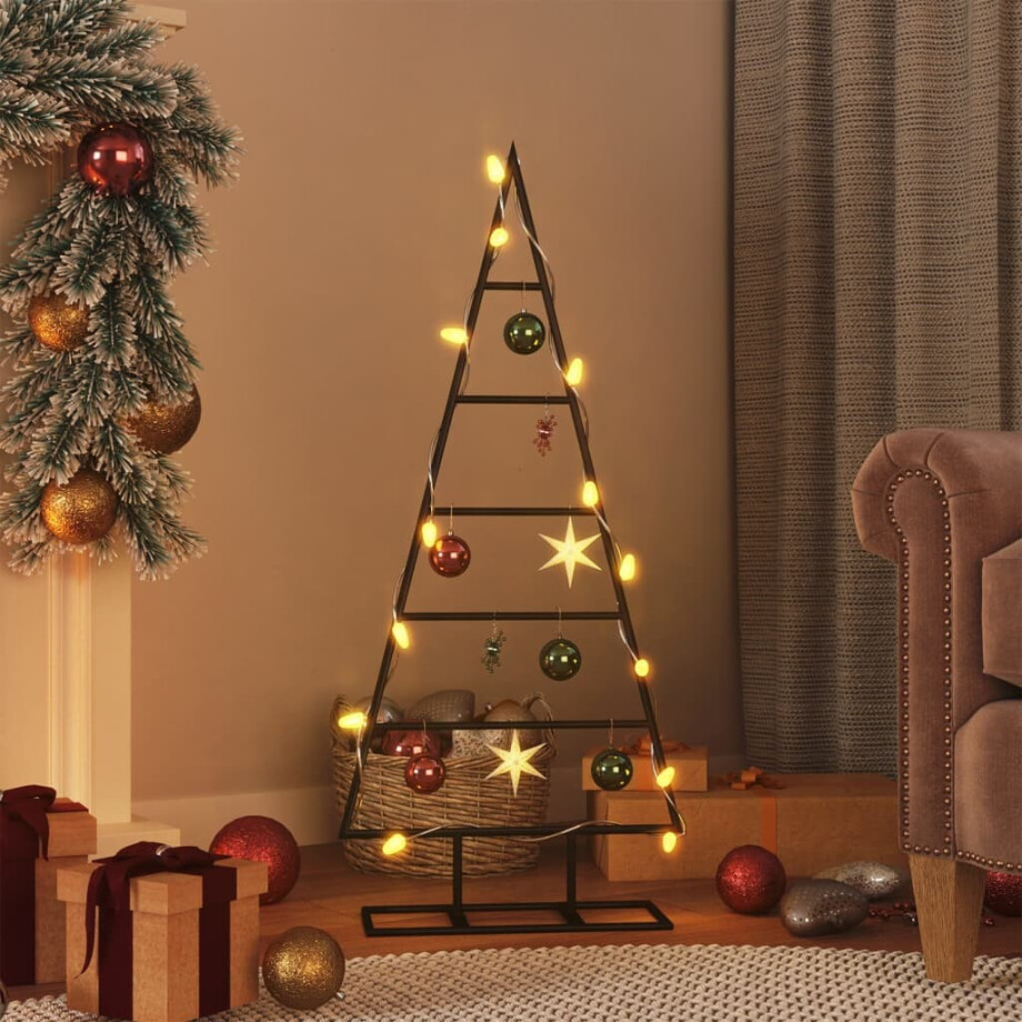 vidaXL Kerstdecoratie kerstboom 90 cm metaal zwart vidaXL Kerstdecoratie kerstboom 90 cm metaal zwart afbeelding 1