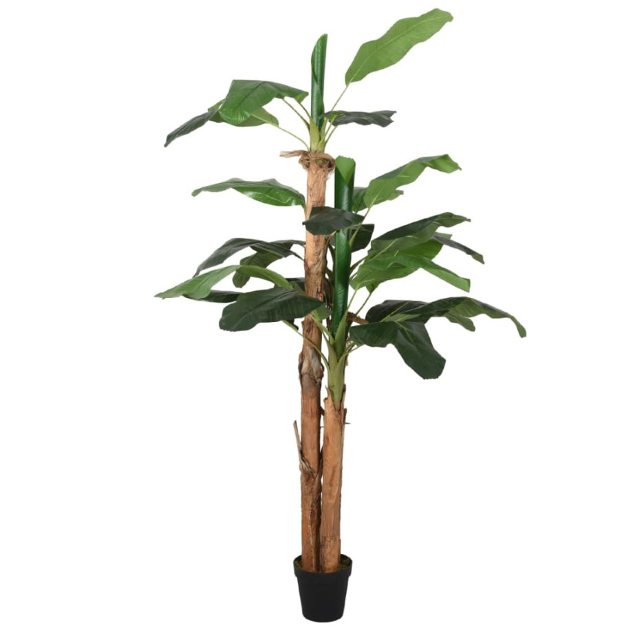 vidaXL Kunstplant bananenboom 9 bladeren 120 cm groen afbeelding 1