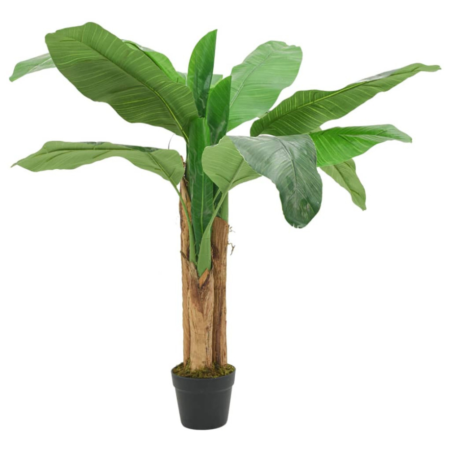 vidaXL Kunstplant bananenboom 9 bladeren 120 cm groen afbeelding 1