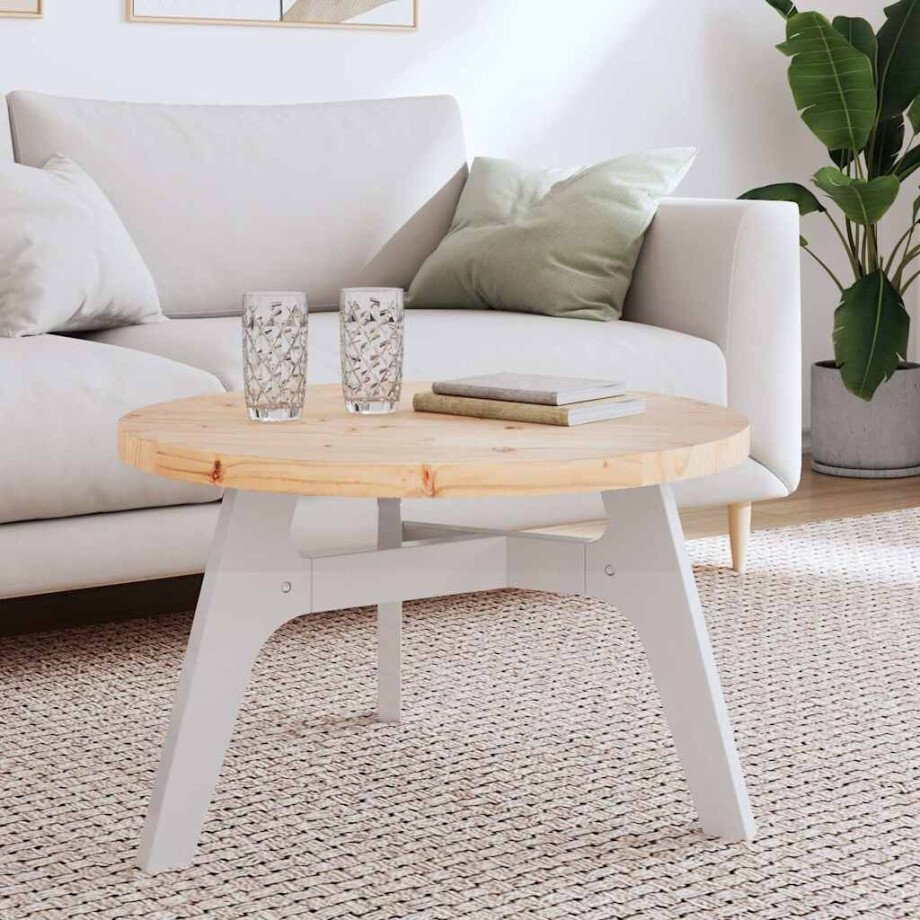 vidaXL Tafelblad rond Ø70x3 cm massief grenenhout vidaXL Tafelblad rond Ø70x3 cm massief grenenhout afbeelding 1