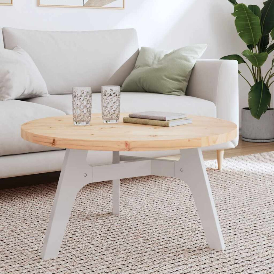 vidaXL Tafelblad rond Ø80x3 cm massief grenenhout vidaXL Tafelblad rond Ø80x3 cm massief grenenhout afbeelding 1