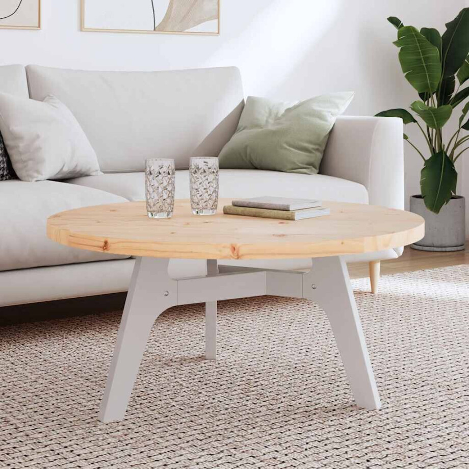 vidaXL Tafelblad rond Ø90x3 cm massief grenenhout vidaXL Tafelblad rond Ø90x3 cm massief grenenhout afbeelding 1
