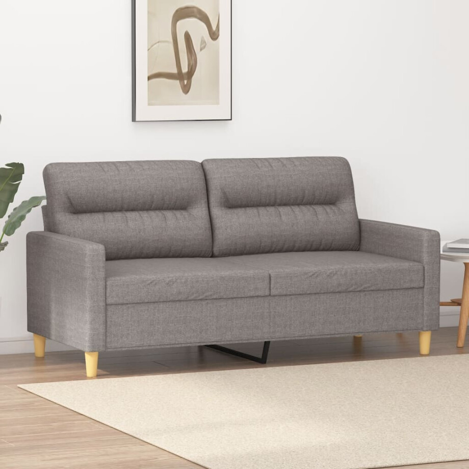 vidaXL Tweezitsbank 140 cm stof taupe vidaXL Tweezitsbank 140 cm stof taupe afbeelding 1