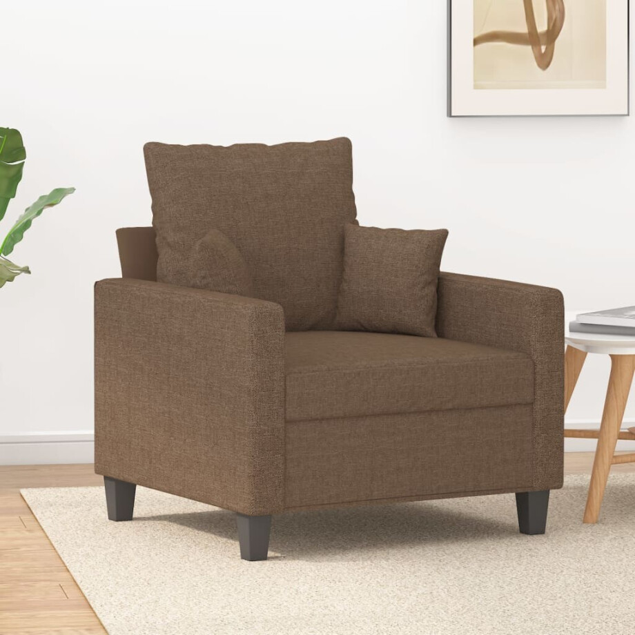 vidaXL Fauteuil 60 cm stof bruin afbeelding 1
