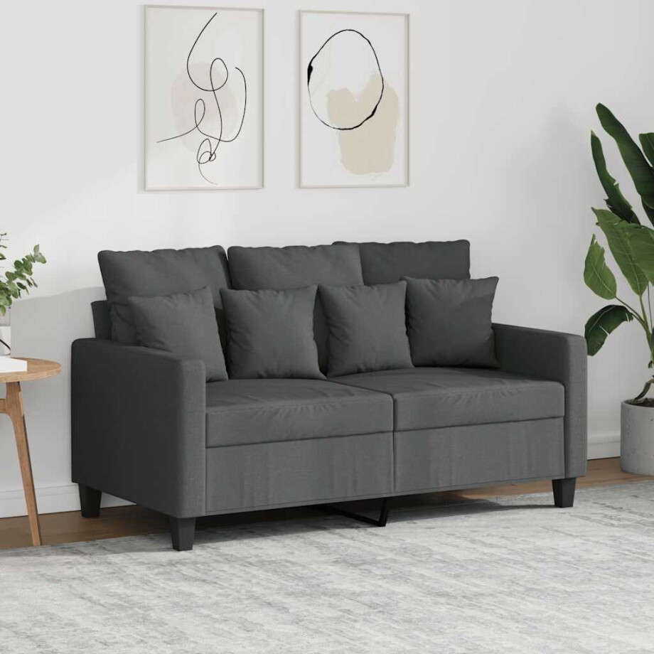 vidaXL Tweezitsbank 120 cm stof donkergrijs vidaXL Tweezitsbank 120 cm stof donkergrijs afbeelding 1