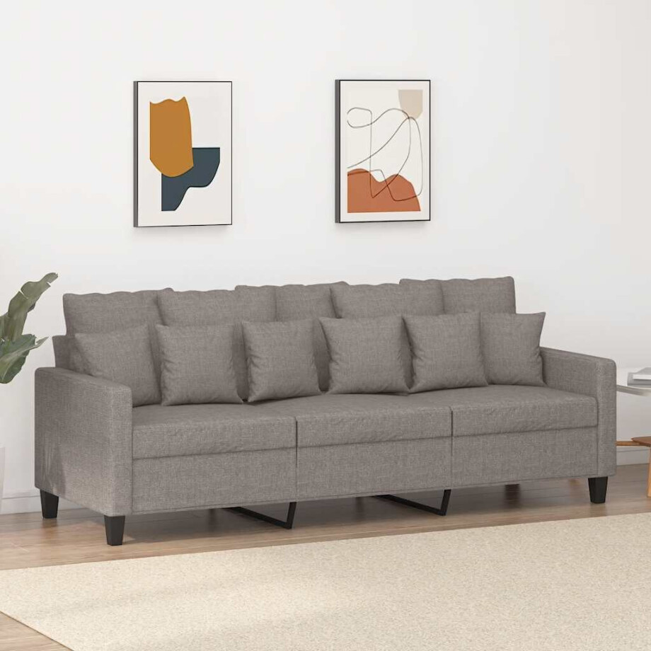vidaXL Driezitsbank 180 cm stof taupe vidaXL Driezitsbank 180 cm stof taupe afbeelding 1