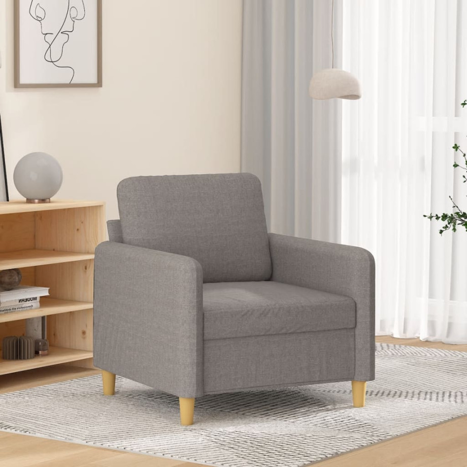 vidaXL Fauteuil 60 cm stof taupe afbeelding 1